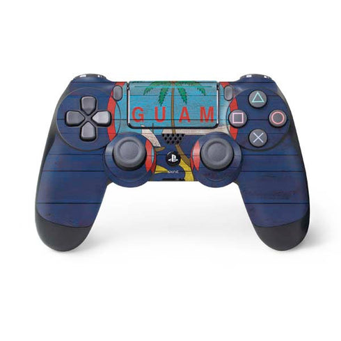 Guam Flag Dark Wood PlayStation PS4 Skins